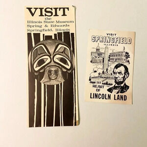 Vintage Illinois  State Museum Travel Brochure Heart of Lincoln Land Postcard
